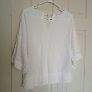 MELISSA NEPTON White Blouse, Size Large (L)